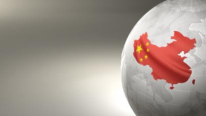 Image of China on a Globe