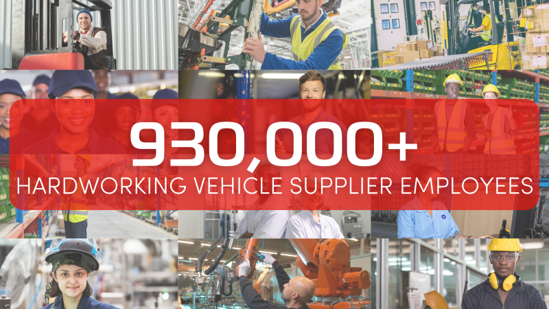 930,000 Hardworking Vehicle Supplier Employees